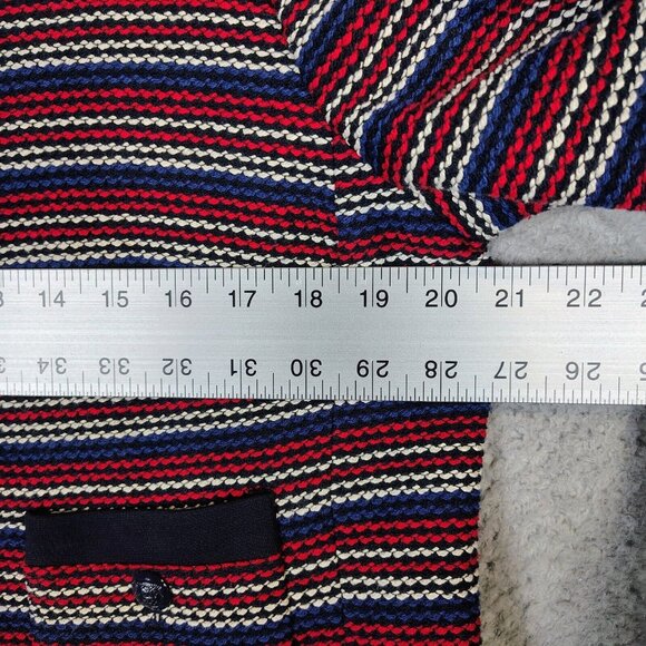 Talbots Blazer Womens Large Navy Red Striped Woven Tweed Stretch Business Casual - Picture 14 of 14